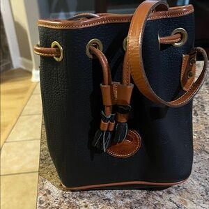 Dooney & Bourke Black and Brown Shoulder Bag